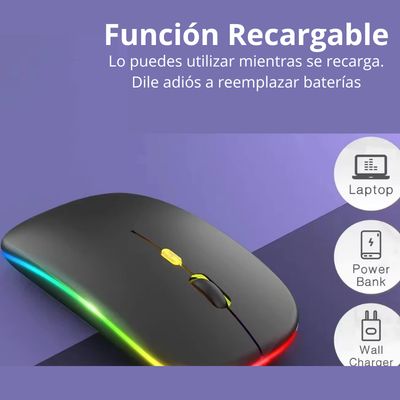 Imagen 2 del producto Mouse Inalámbrico Recargable Usb Silencioso Dual Bluetooth