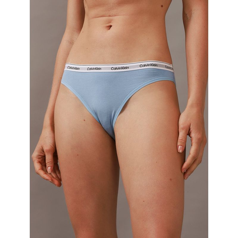 CALVIN KLEIN - Calzón Bikini Modern Logo Azul Calvin Klein