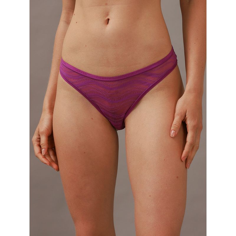 CALVIN KLEIN - Calzón Bikini Allover Lace Morado Calvin Klein