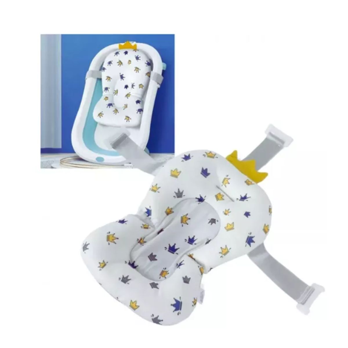 GENERICO - Cojín Malla De Baño Par Bañera Tina Bebe Tipo Asiento CORONA