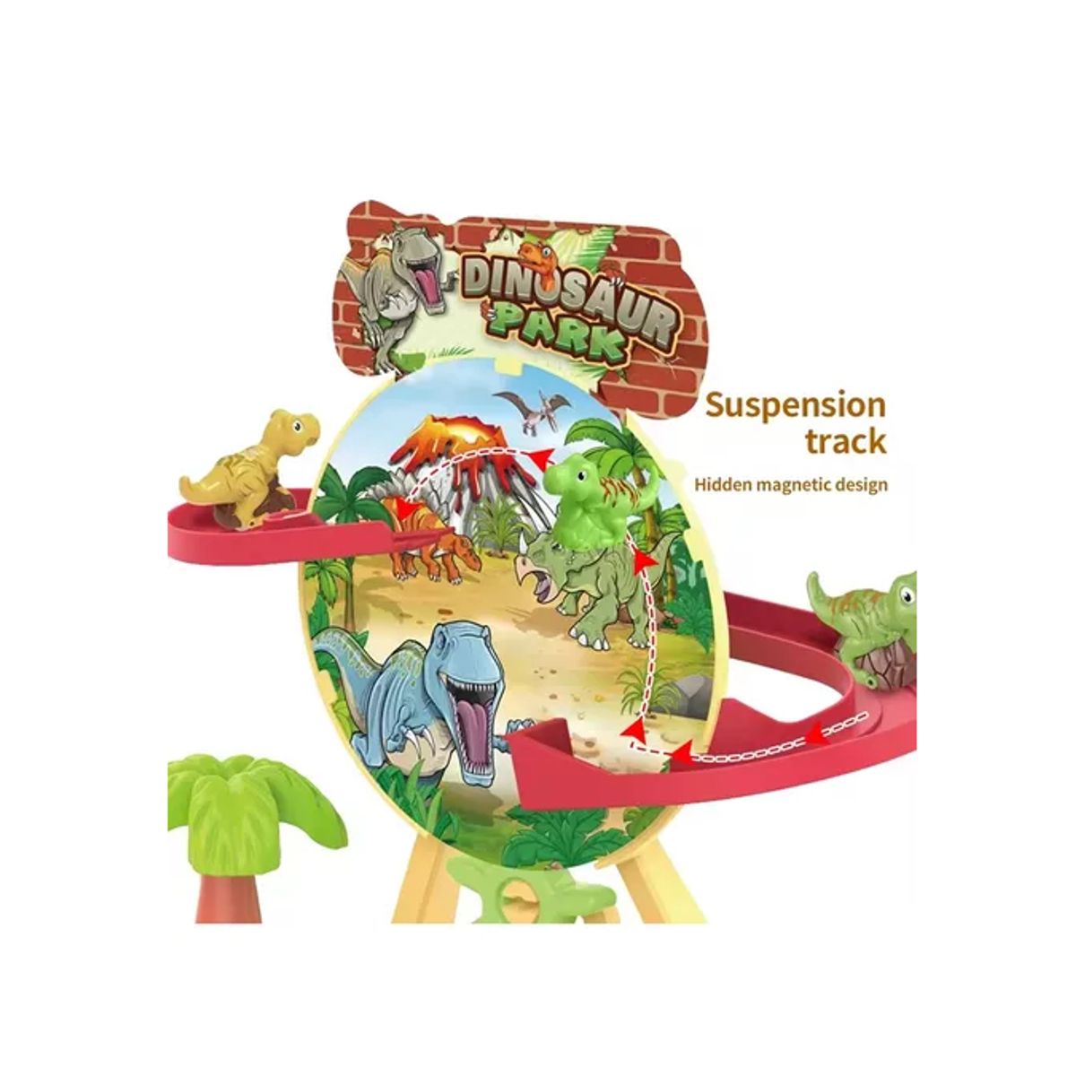 GENERICO - Pista Deslizamiento Rueda Engranajes Dinosaurios