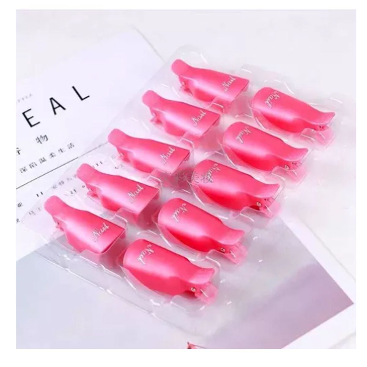 GENERICO - Set Pinzas + Papel Sin Pelusa Removedor Esmalte Perm Uv Gel