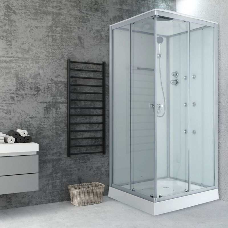 JOYTEK - Cabina de Ducha Recta Transparente 90x90x215cm INCLUYE RECEPTÁCULO
