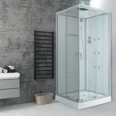JOYTEK - Cabina de Ducha Recta Transparente 90x90x215cm INCLUYE RECEPTÀCULO Y TECHO
