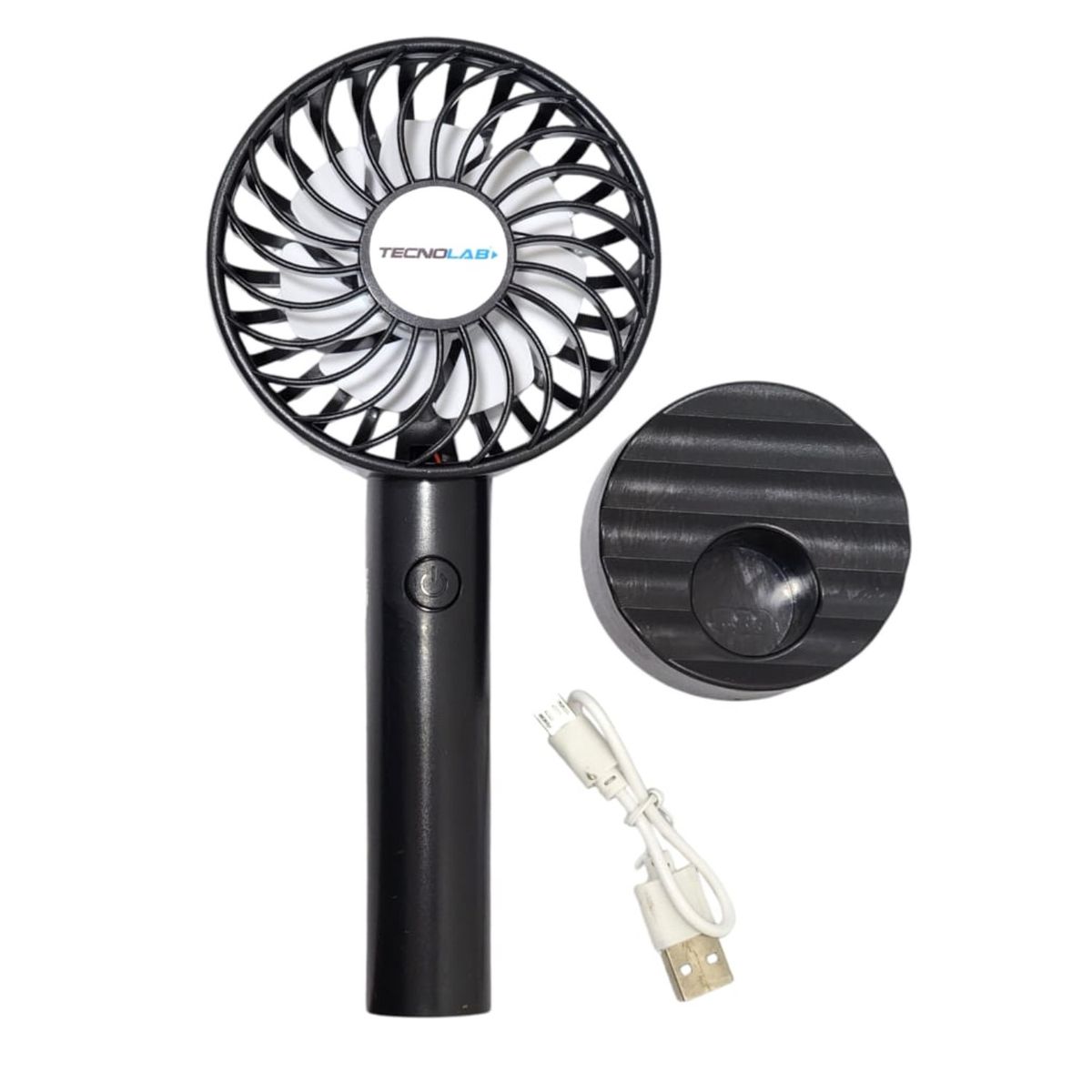 TECNOLAB - Ventilador Recargable Portátil Base Tecnolab Negro TL671BK