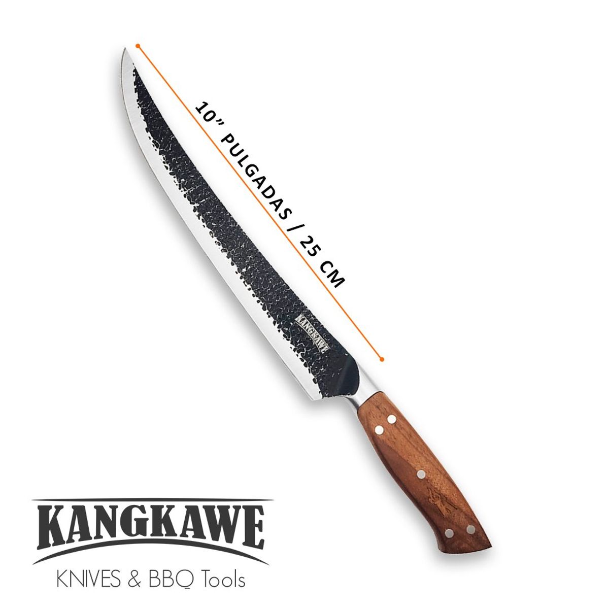 KANGKAWE - Cuchillo 10 Carnicero Curvo Martillado