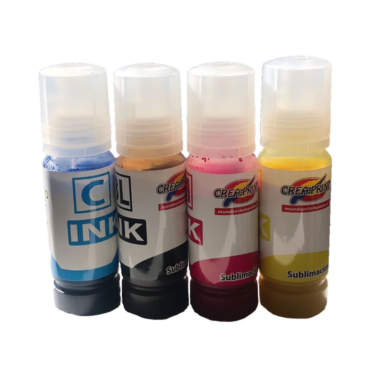 CREA PRINT - PACK TINTA SUBLIMACION T544 DE 70 ML 4 COL NEGRO CIAN MAGENTA YELLOW