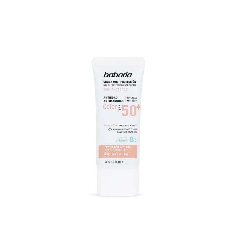 BABARIA - Crema Facial Solar con Vit B3 SPF50 50 ml