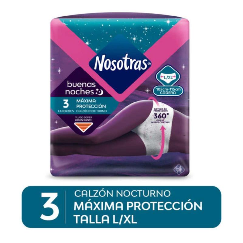 NOSOTRAS - Nosotras Calzón Nocturno Buenas Noches Talla Lxl 3un