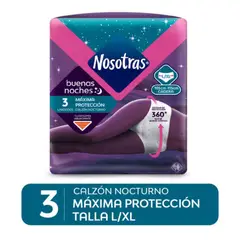 NOSOTRAS - Calzón Nocturno Buenas Noches Talla Lxl 3un