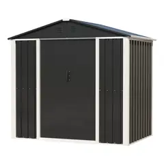JARDIMEX - Bodega Cobertizo Exterior Contenedor Metalico 195x123x183 Color Negro