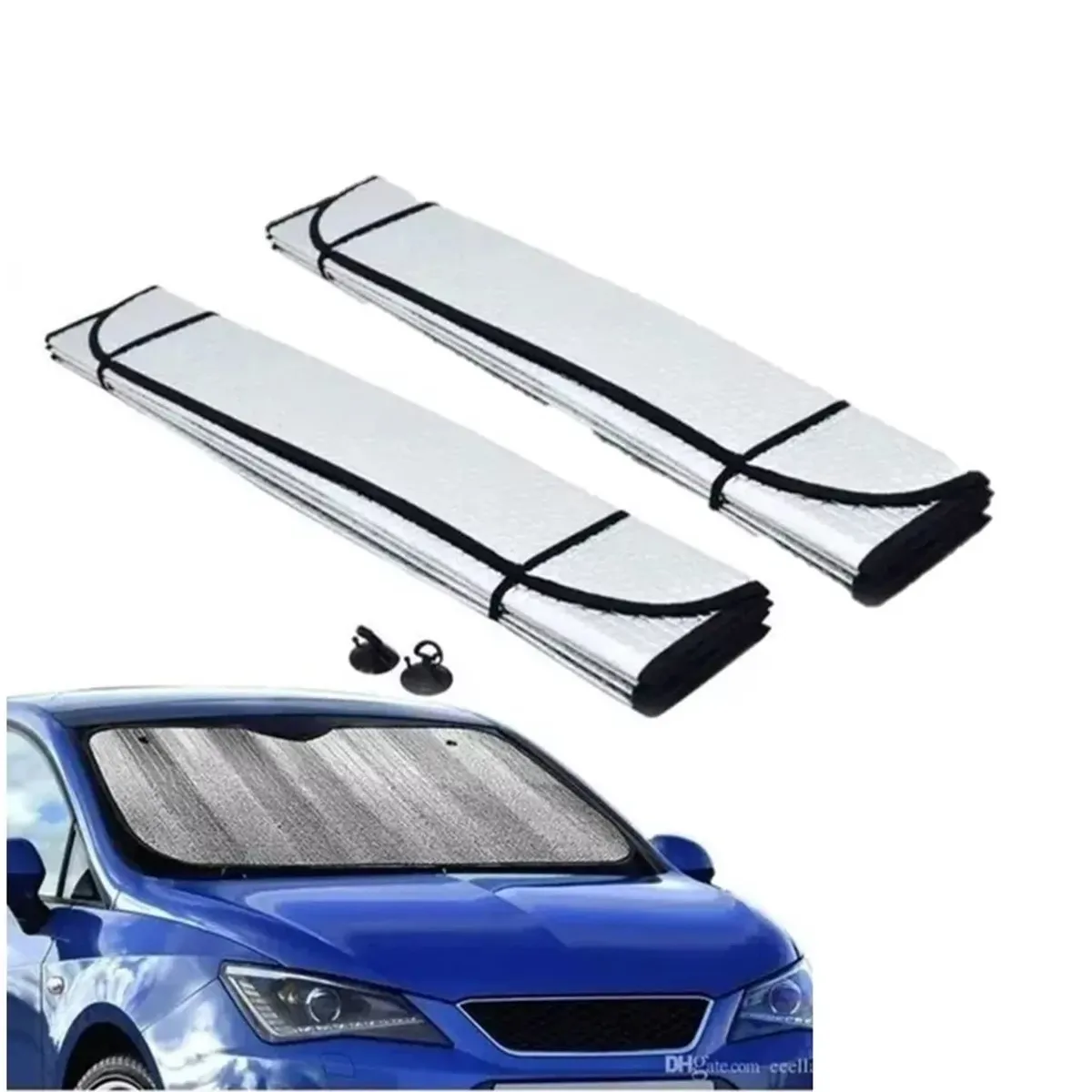 GENERICO - Pack X2 Quitasol Parasol Auto Cubre Sol Protector Parabrisas