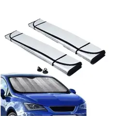 GENERICO - Pack X2 Quitasol Parasol Auto Cubre Sol Protector Parabrisas