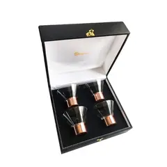 PERFECT CLASS - Set 4 Vasos Pisco Sour Base de Cobre