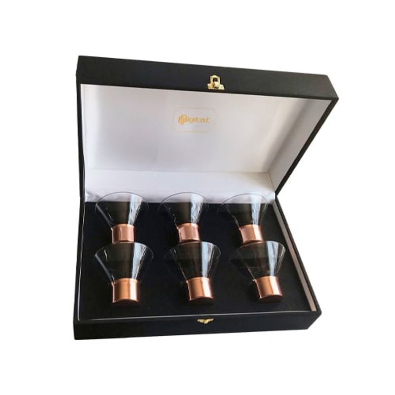PERFECT CLASS - Set 6 Vasos Pisco Sour Cobre