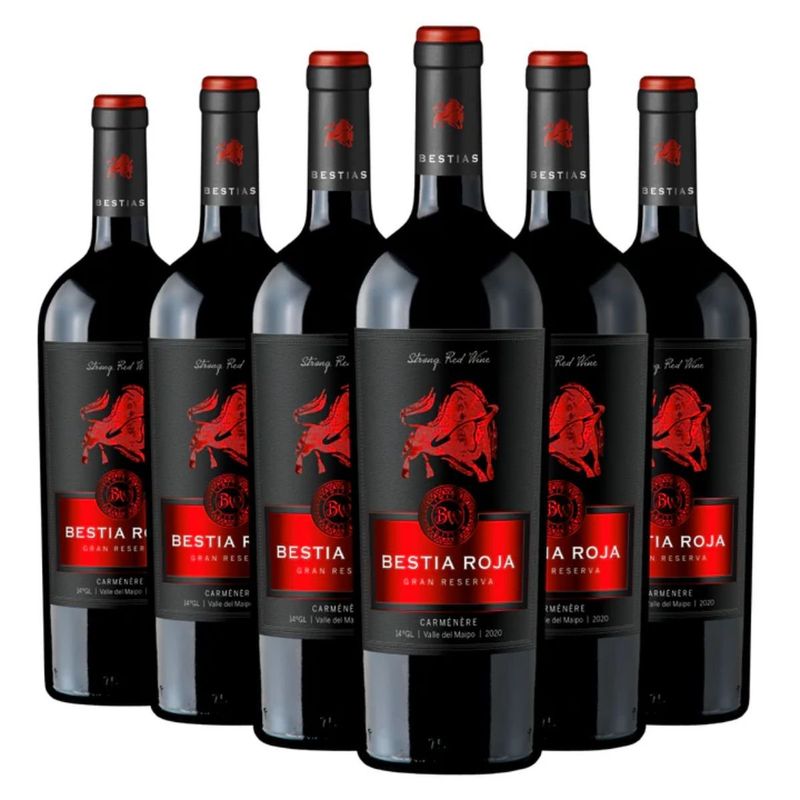 BESTIAS WINES - Bestia Rojas Gran Reserva 6 Botellas Carmenere