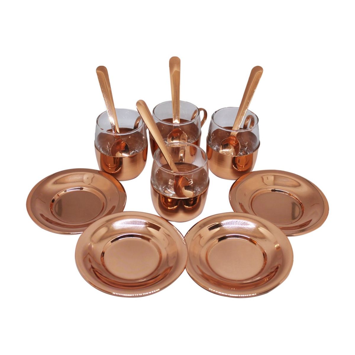 PERFECT CLASS - Set 4 Tazas Castillo Cobre para Cafe