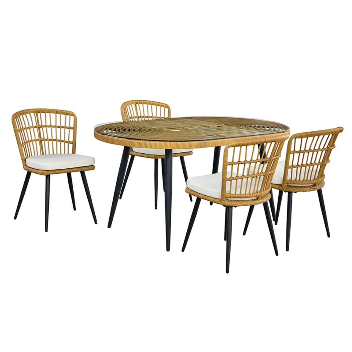 EL BARCO - Comedor Terraza Londres Cojín Marfil 4 Pers