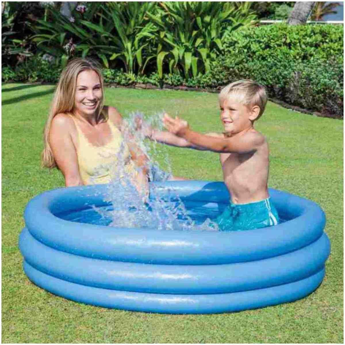 INTEX - Piscina Inflable Infantil INTEX 3 Anillos, 114 x 25 cm, Azul