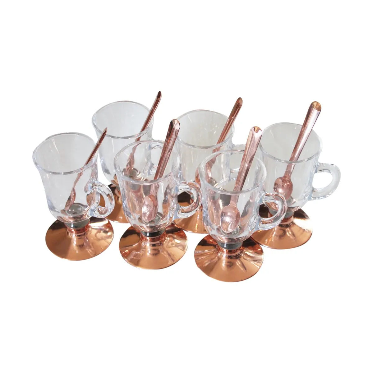 PERFECT CLASS - Set 6 Tazas de Cafe Capuchino Pie de Cobre