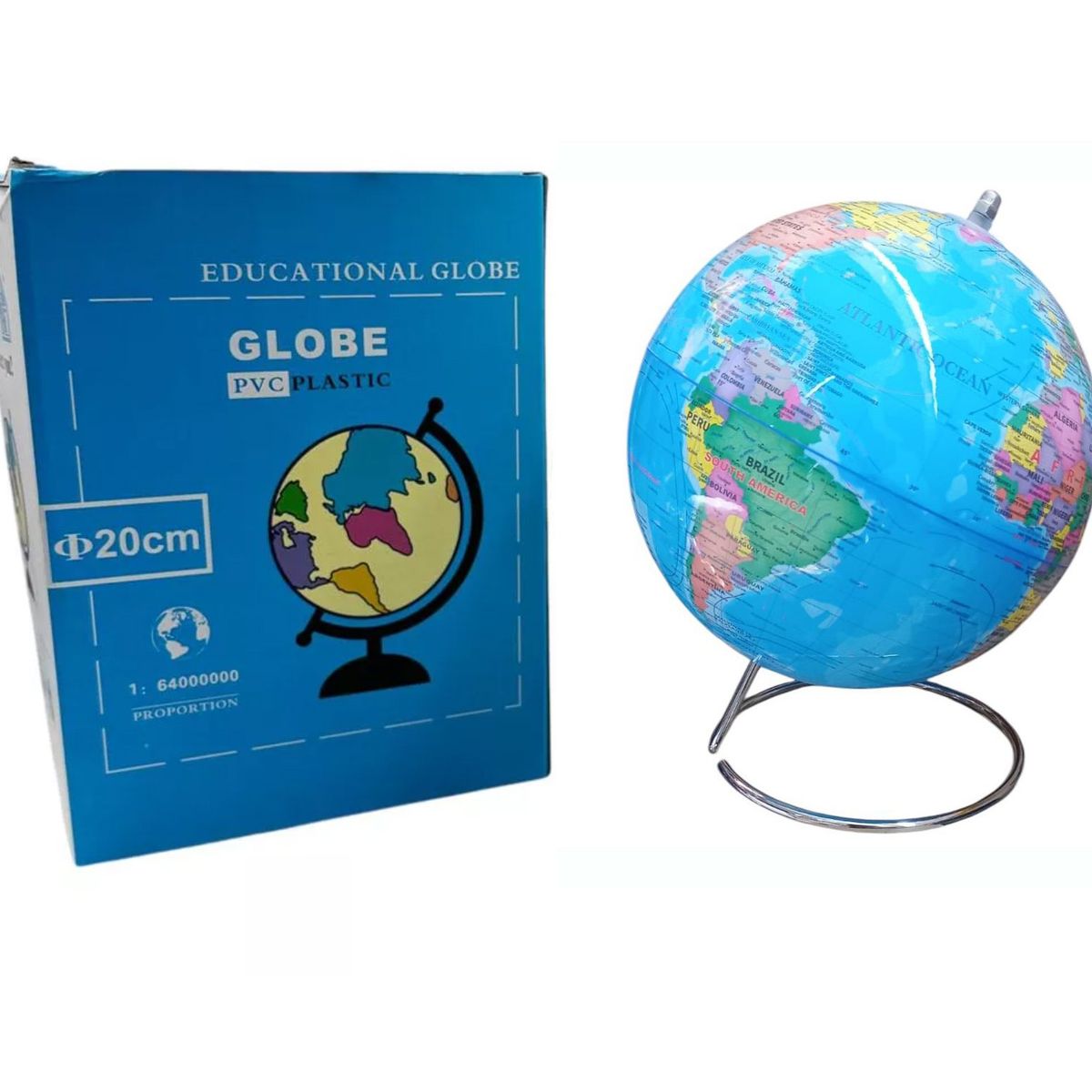 GENERICO - Globo Terraqueo  20 cm - Base metalica