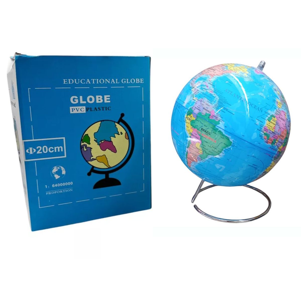 GENERICO - Globo Terraqueo  20 cm - Base metalica
