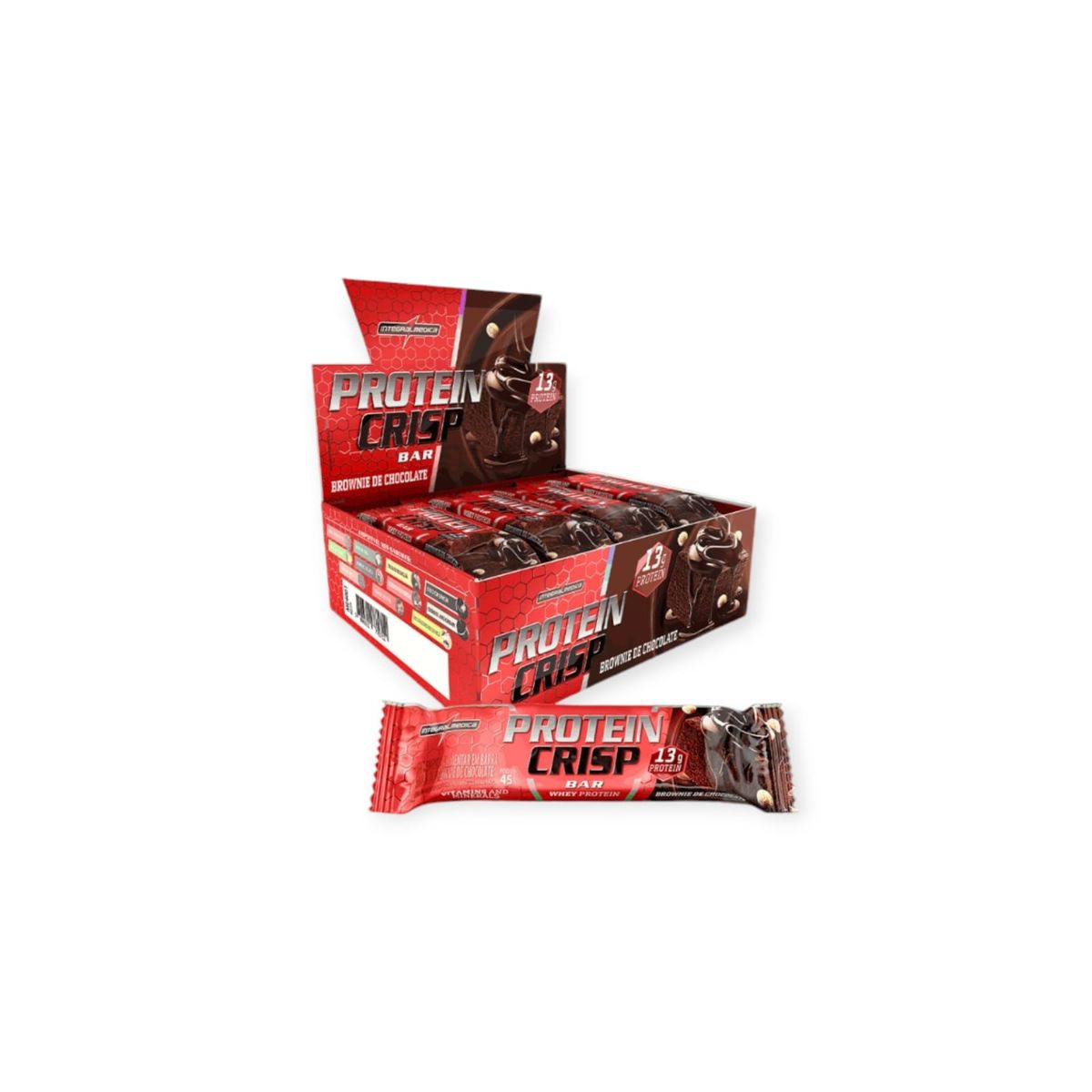 INTEGRALMEDICA - BOX 12 BARRAS PROTEIN CRIPS BAR BROWNIE DE CHOCOLATE - INTEGRALMEDICA