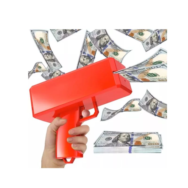 GENERICO - Pistola Lanza Billetes Cash Money Super Gun Color Rojo