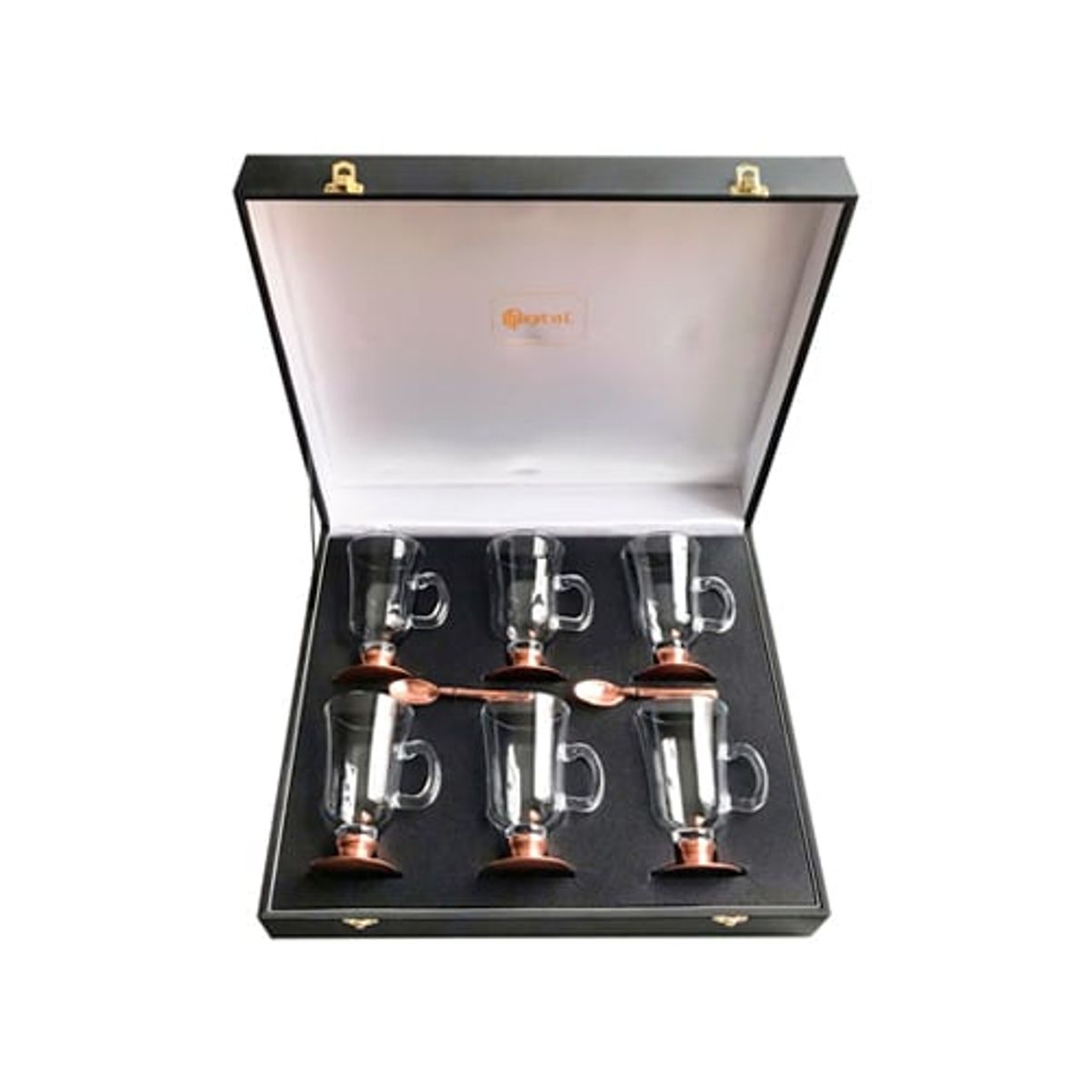 PERFECT CLASS - Set 6 Tazas de Cafe Capuchino Pie de Cobre 220cc