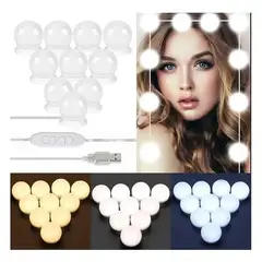 GENERICO - Set 10 ampolleta Led para espejo 3 tonos de luz