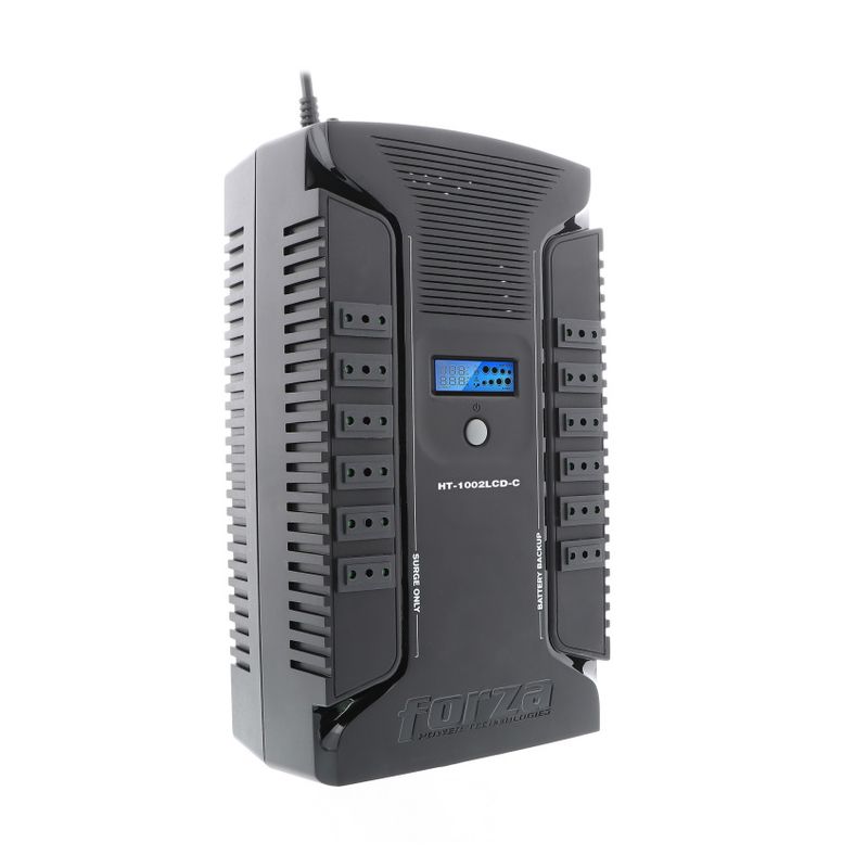 FORZA - Ups Forza Interactiva 1000va 600w 12 Tomas HT-1002LCD-C - Negro