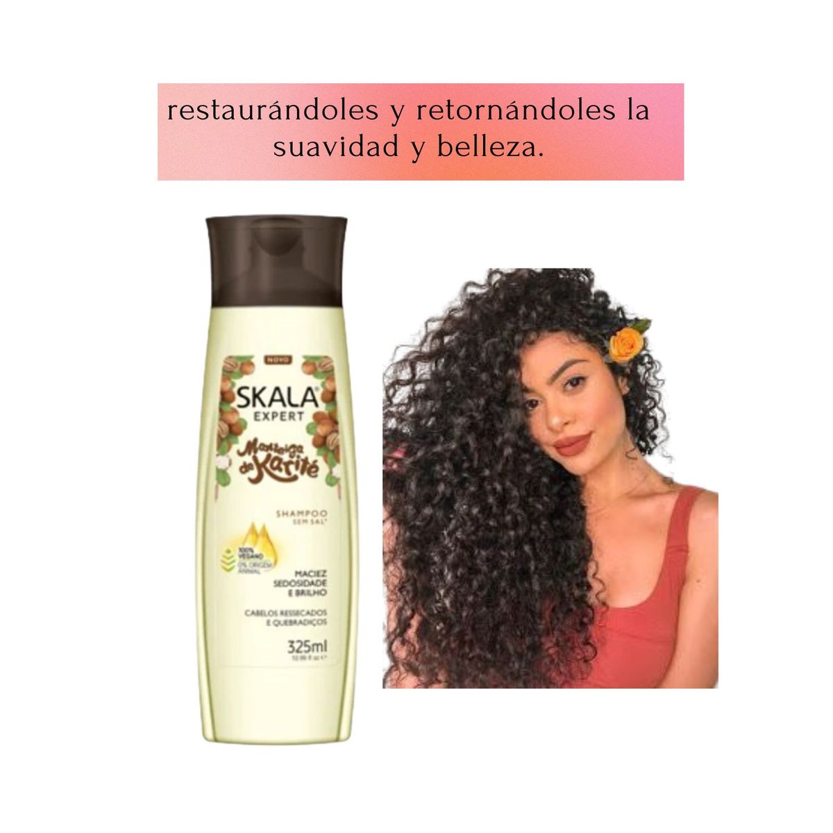 SKALA - Shampoo Skala Manteca de Karite 325ml  Hidrata Nutre Brillo Reparador