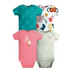 TEDMIMAK - Pack de 4 Bodies Mariposa bebe Niña