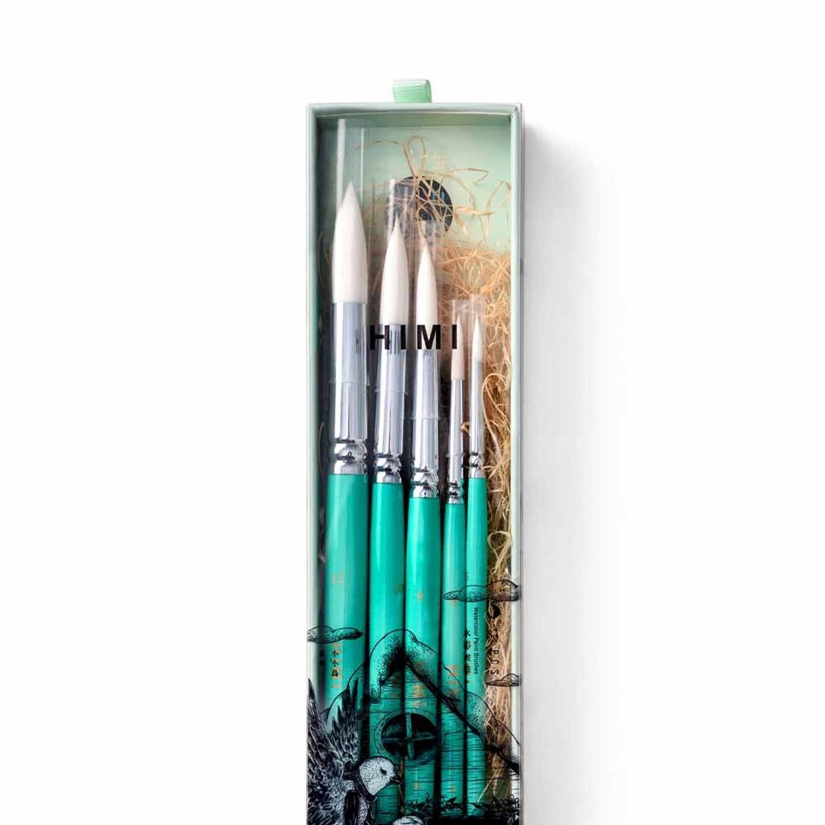 HIMI - Himi - Miya Little Bird Set De 5 Pinceles Acuarela Verde
