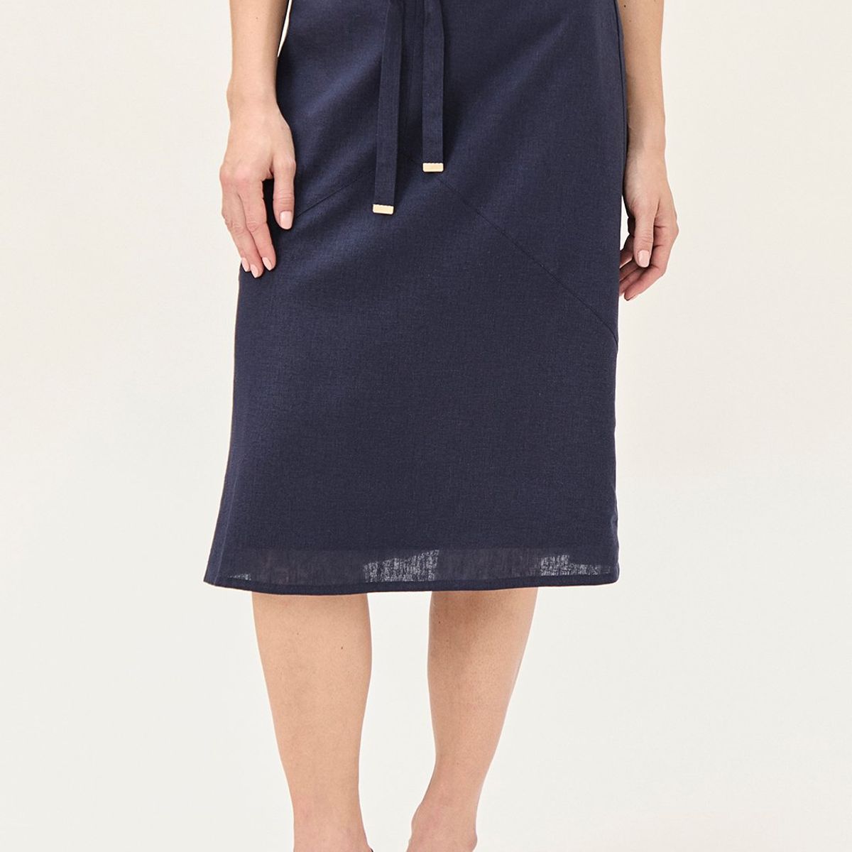 MA GRIFFE - Falda Larga Azul Marino Mujer Magriffe