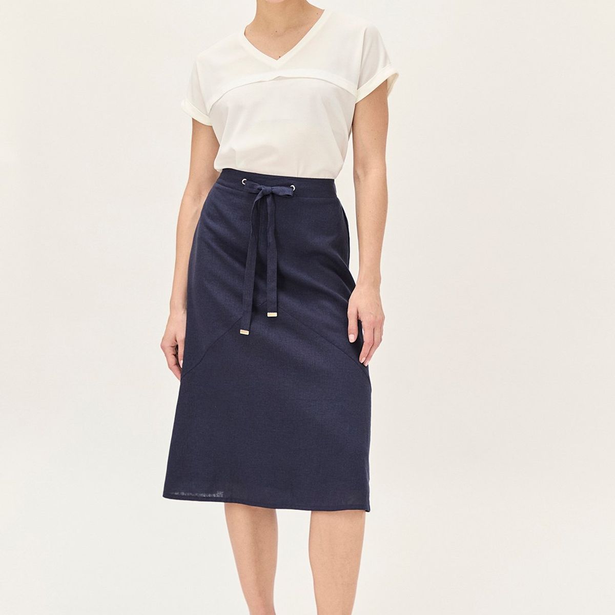 MA GRIFFE - Falda Larga Azul Marino Mujer Magriffe