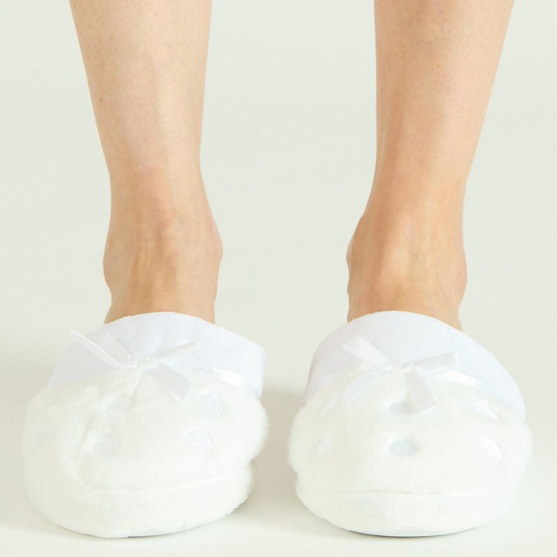 BARBIZON - Pantufla de Mujer Zapatilla Lunares Blanco