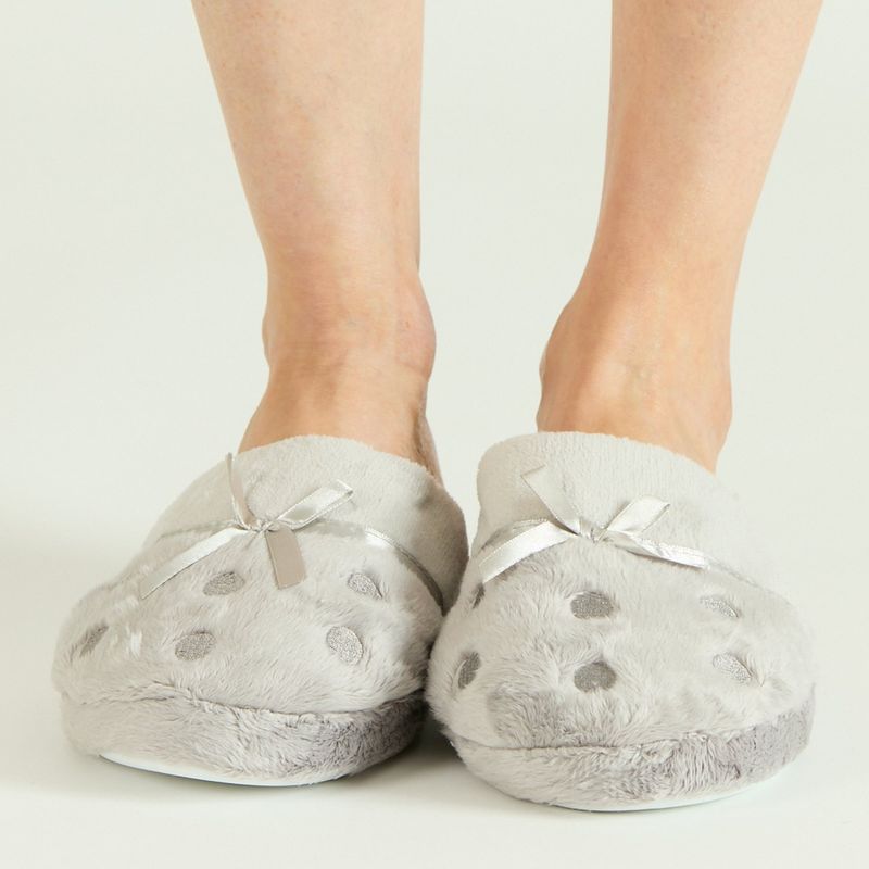 BARBIZON - Pantufla de Mujer Zapatilla Lunares Gris