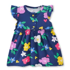 JUMP KIDS - Vestido Sin Mangas Estampado Bebé Niña 9 a 36 Meses Blue Flowers