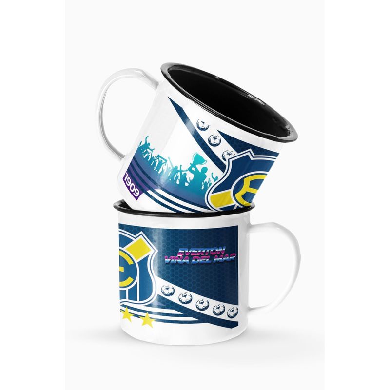 S/M - Taza Lechero Enlozado Everton De Viña Del Mar Fútbol Chileno