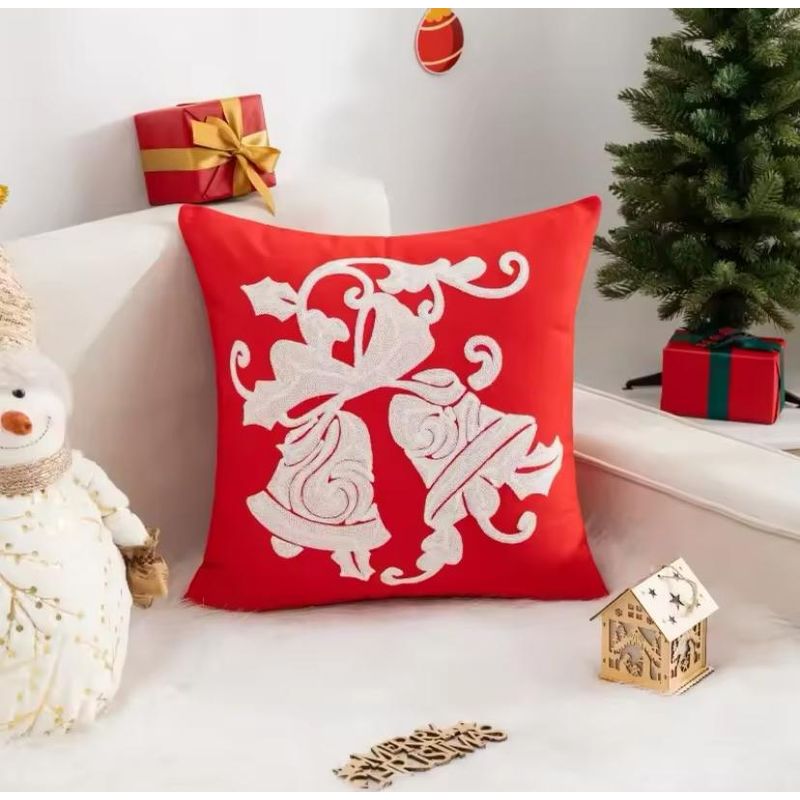GENERICO - Pack de 4 Fundas De Cojín De Navidad De 45x45 Cm Con Bordado