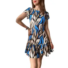 ME MATO TIENDA - Vestido azul y beige mujer Tienda Me Mató