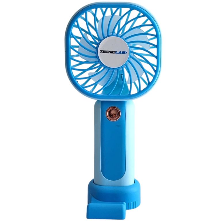 TECNOLAB Mini Ventilador Recargable Portátil Azul TL669BL