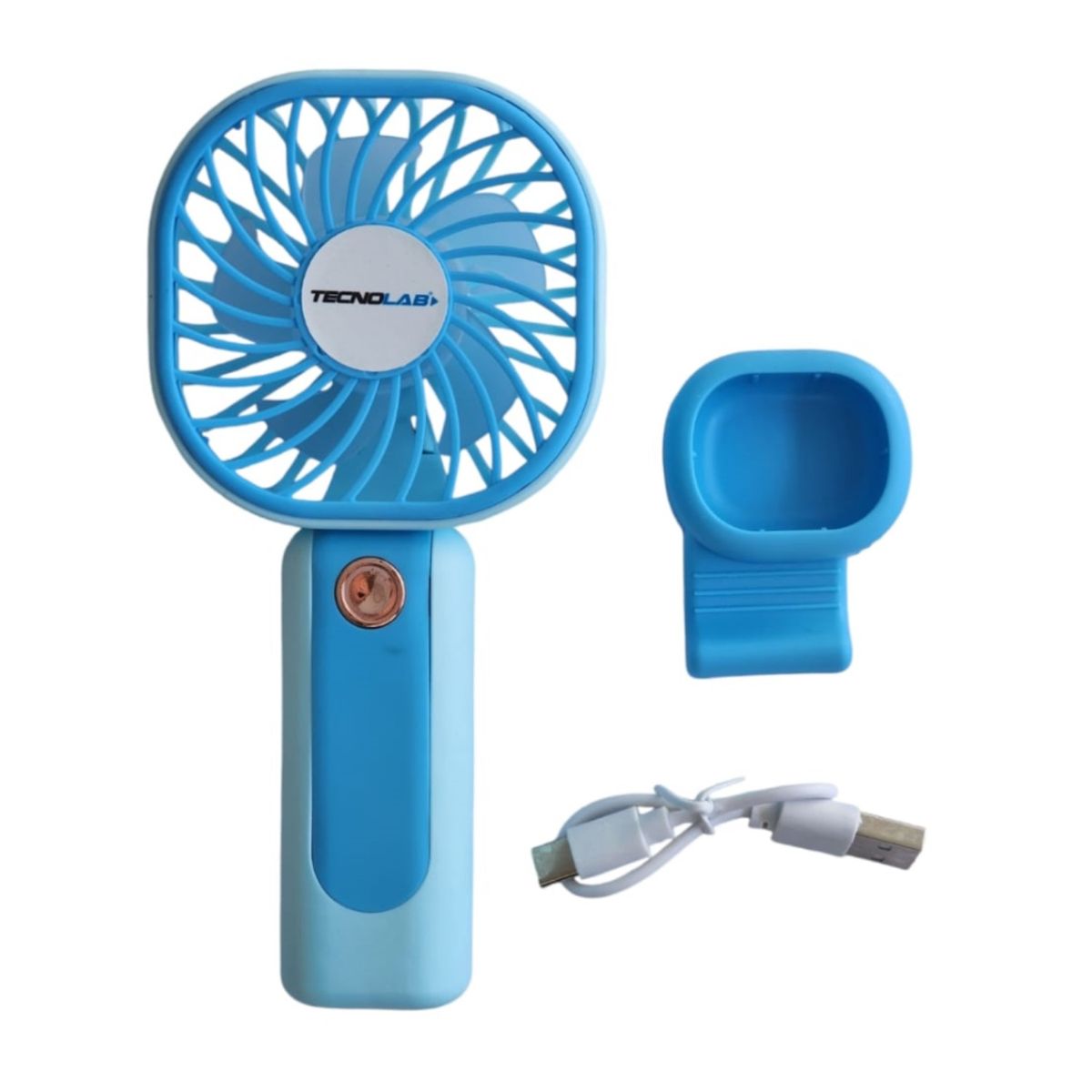 TECNOLAB - Mini Ventilador Recargable Portátil Azul Tecnolab TL669BL