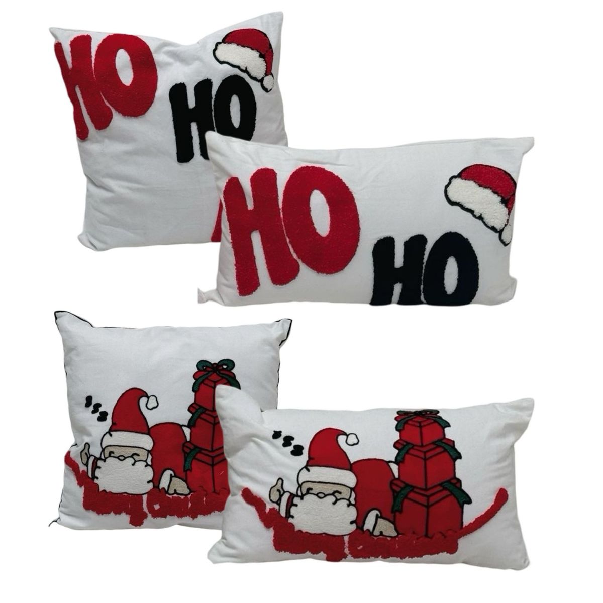 GENERICO - Pack de 4 Fundas De Cojín De Navidad Con Bordado