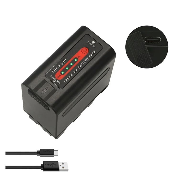 GENERICO - BATERÍA NP-F970 NP-F960 ALTERNATIVA SONY CON CABLE USB-C