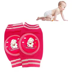 GENERICO - Rodilleras Gateo Bebé Antideslizante Fucsia Diseño