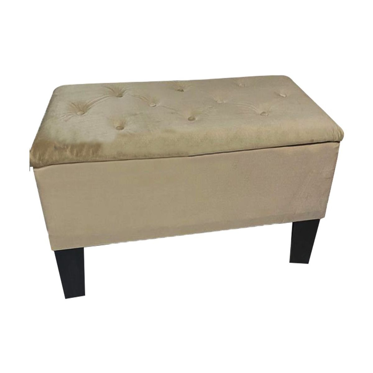 MUEBLES HVM - Banqueta Baúl Hvm Beige Felpa