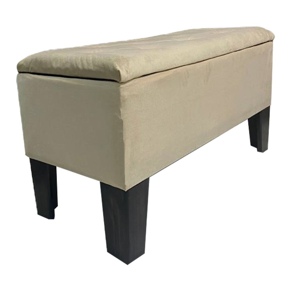 MUEBLES HVM - Banqueta Baúl Hvm Beige Felpa