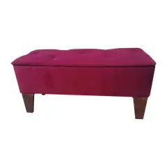 MUEBLES HVM - Banqueta Baúl Hvm Fucsia Felpa